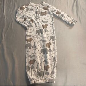 Carter's - White and Gray Animal Print Sleep Sack/night gown